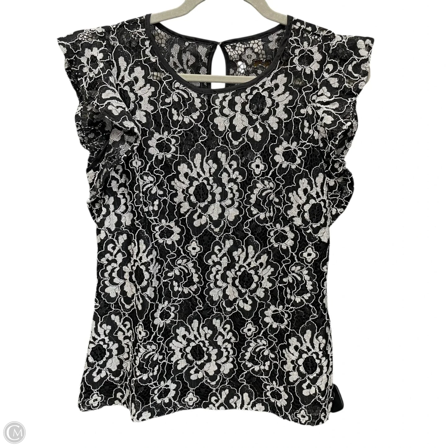 Top Short Sleeve By White House Black Market In Black & White, Size: 4