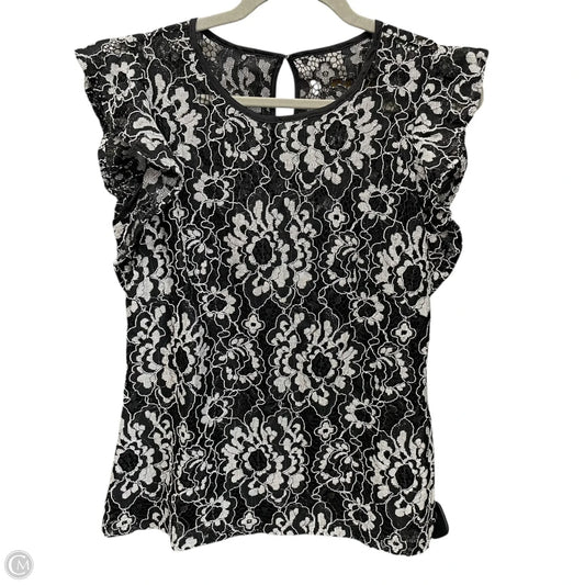 Top Short Sleeve By White House Black Market In Black & White, Size: 4