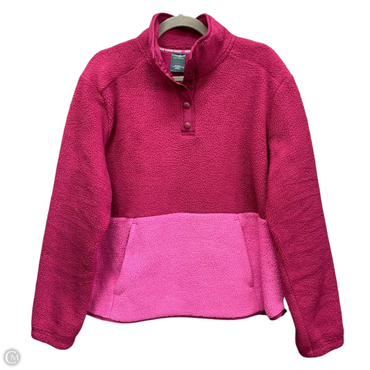 Jacket Fleece By Tek Gear In Pink & Purple, Size: L