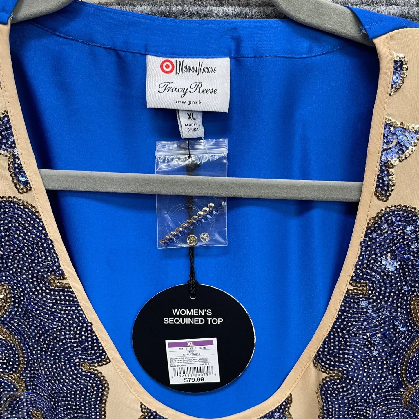 Top Short Sleeve By Target-designer In Blue & Cream, Size: Xl