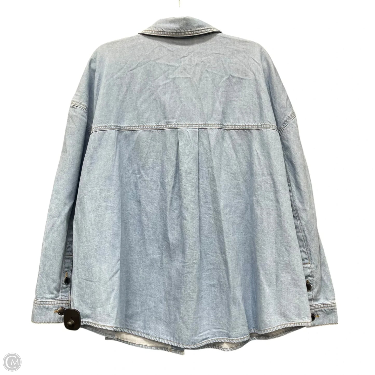 Jacket Shirt By Lane Bryant In Blue Denim, Size: 16