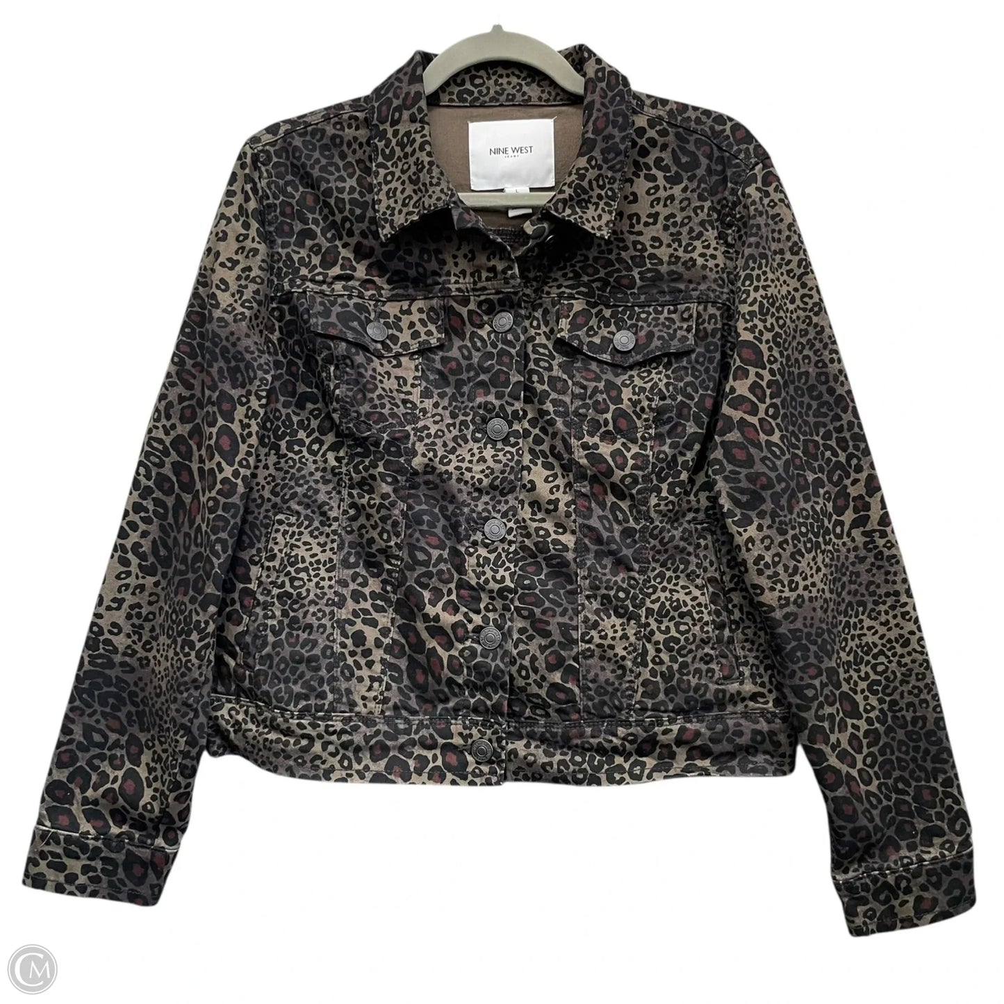 Jacket Shirt By Nine West In Brown, Size: L