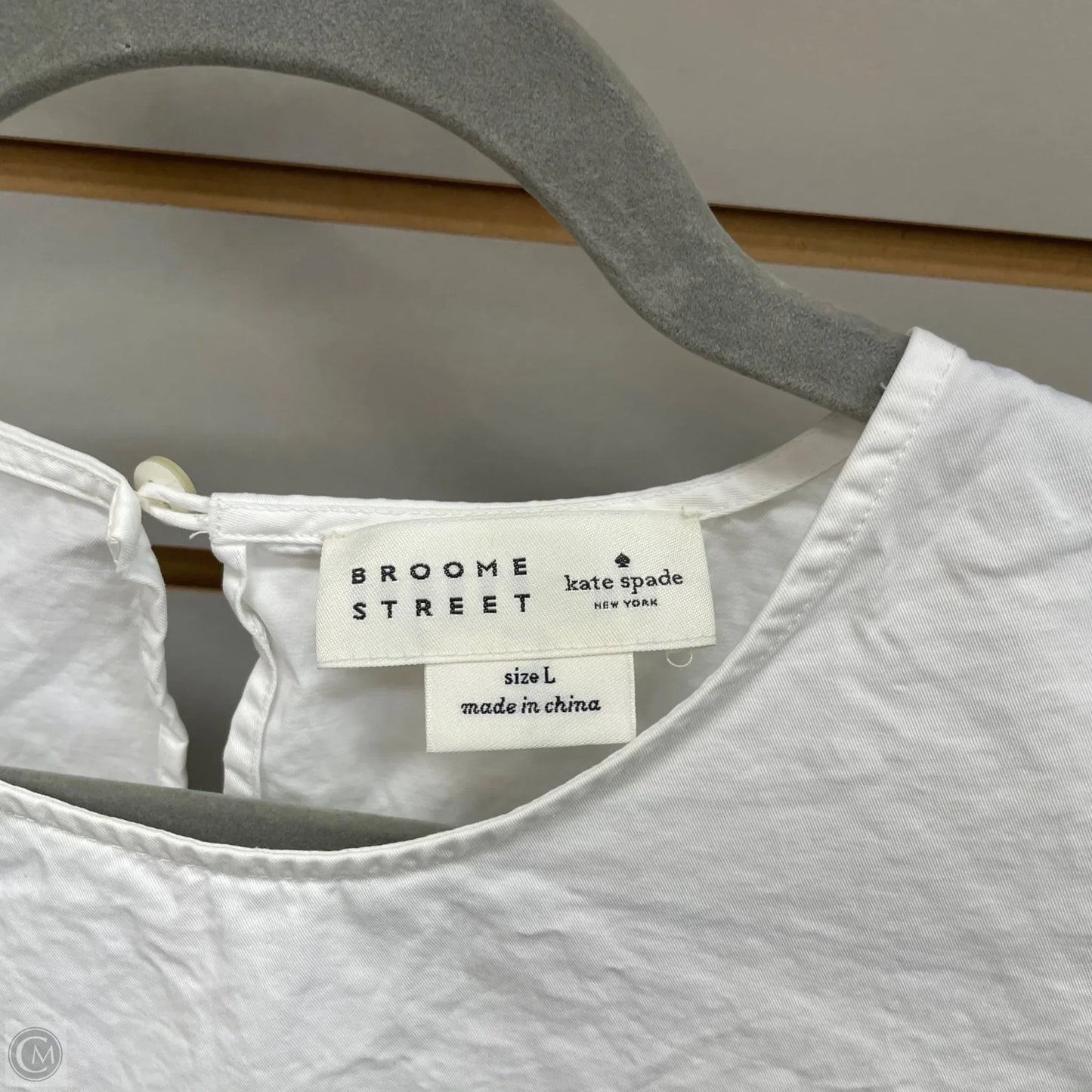 Top Short Sleeve Designer By Kate Spade In White, Size: L