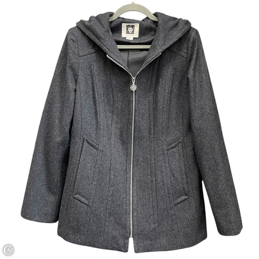Coat Wool By Anne Klein In Grey, Size: L