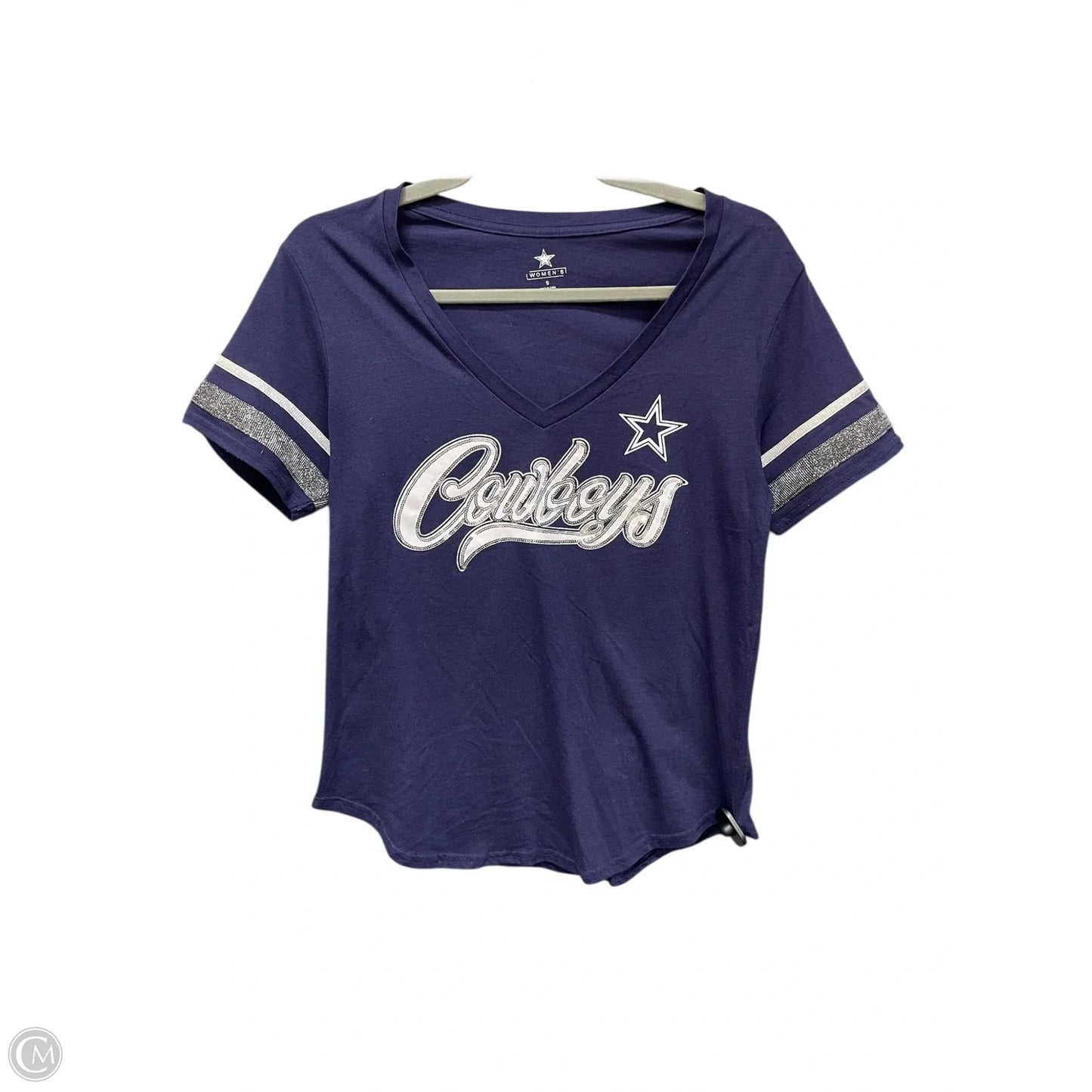 Top Short Sleeve By Nfl In Blue & Silver, Size: S