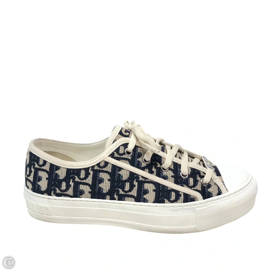 Shoes Luxury Designer By Dior In Blue & White, Size: 8