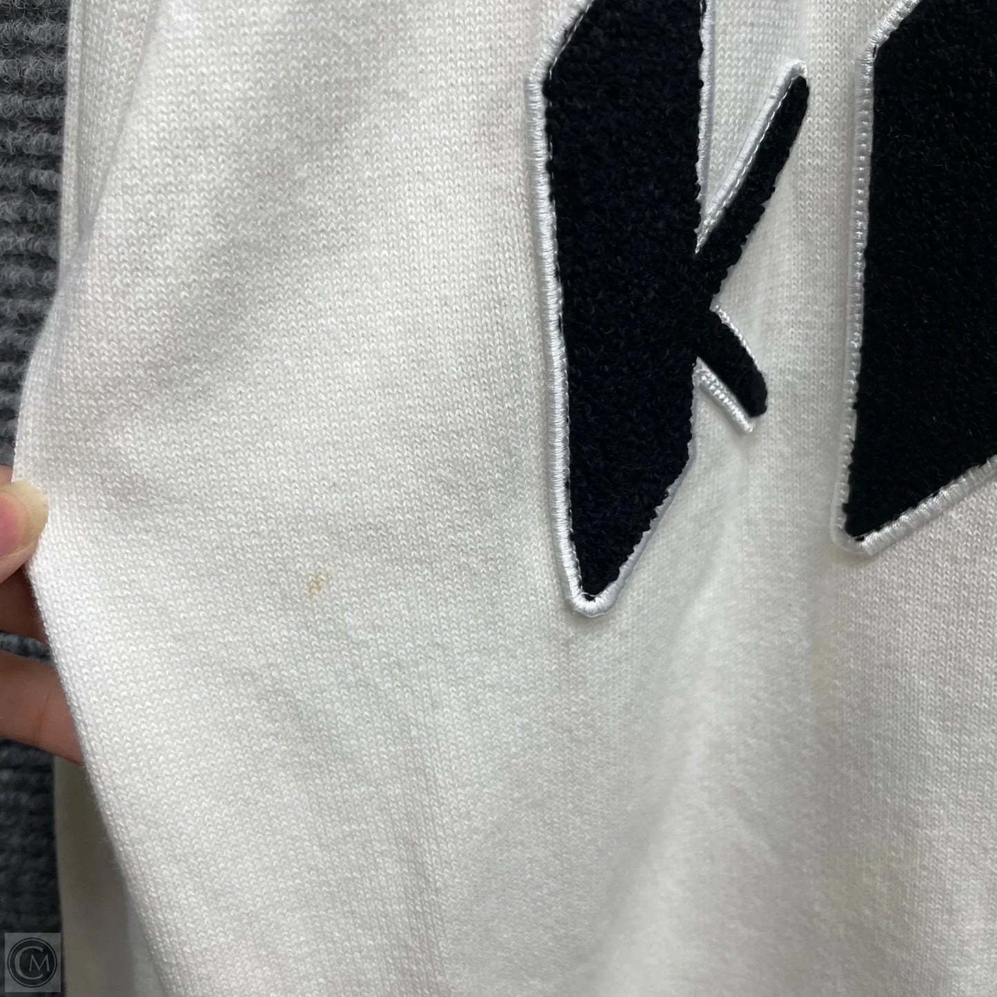 Sweater Cardigan Designer By Karl Lagerfeld In Black & White, Size: Xl