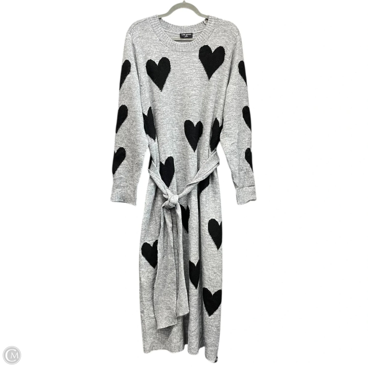 Dress Sweater By Lane Bryant In Black & Grey, Size: Xl