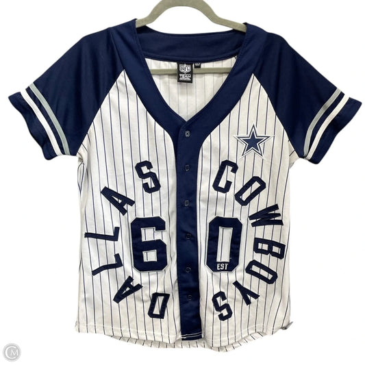 Top Short Sleeve By Nfl In Blue & White, Size: M