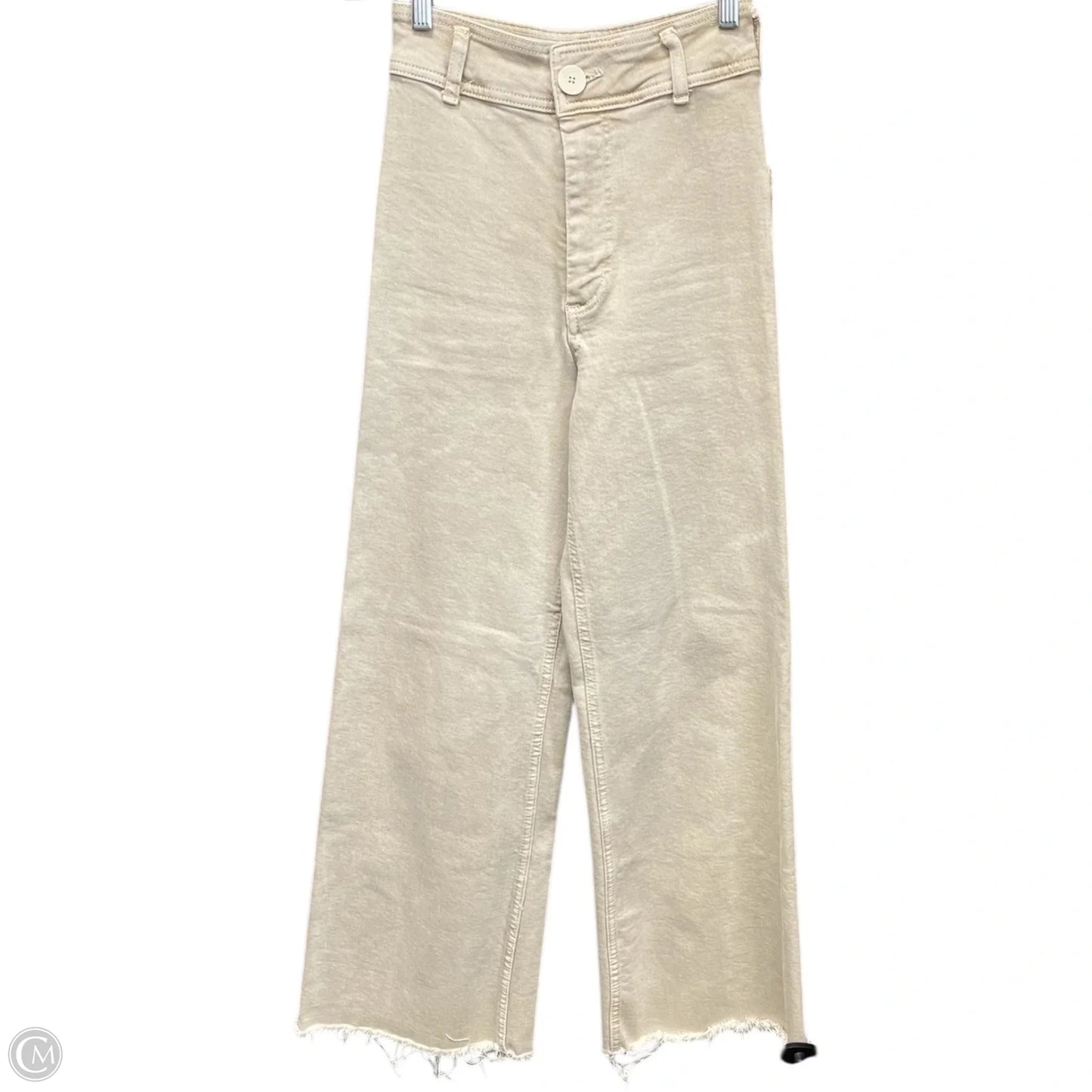 Jeans Wide Leg By Zara In Beige, Size: 0