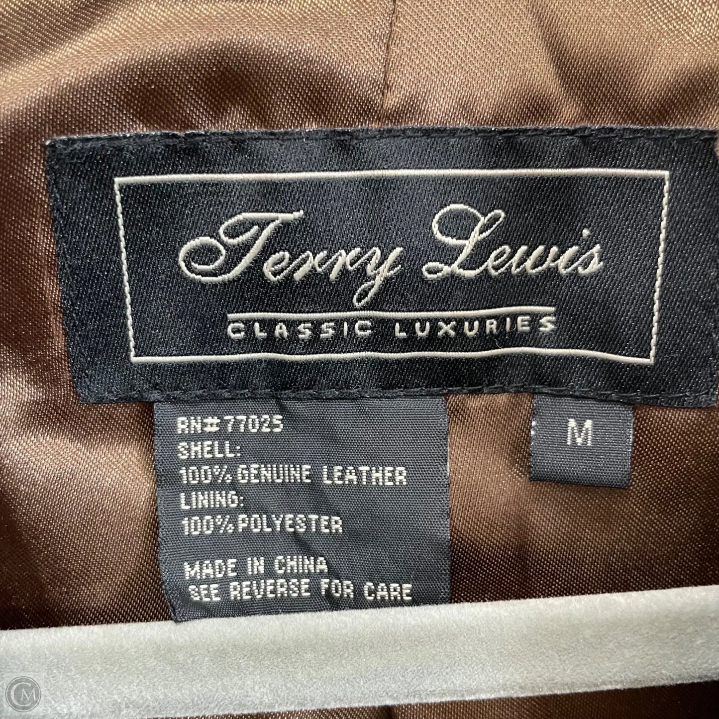 Jacket Leather By Clothes Mentor In Brown & Silver, Size: M