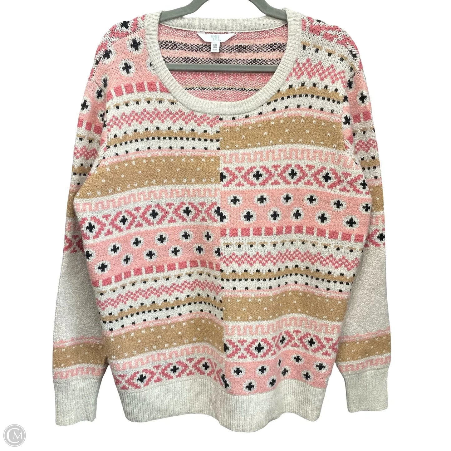 Sweater By Time And Tru In Pink & Tan, Size: 20