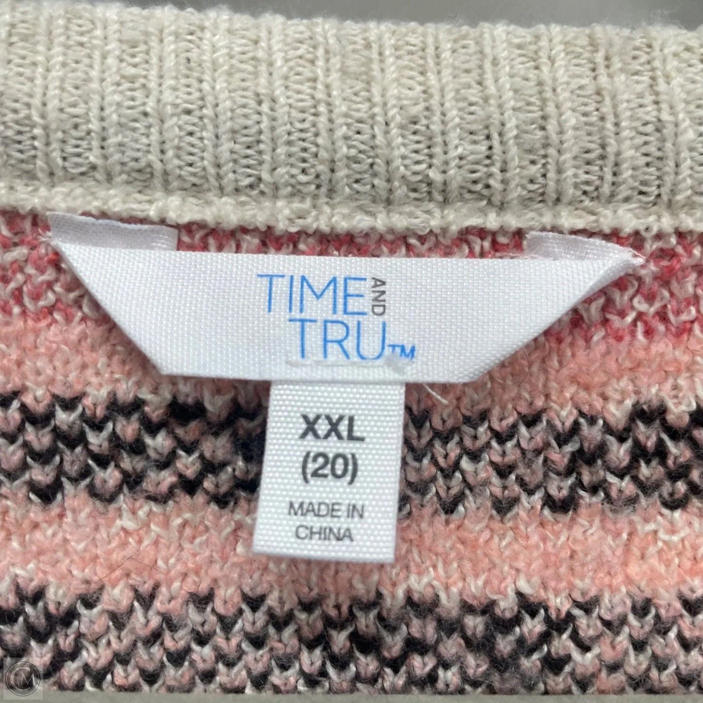 Sweater By Time And Tru In Pink & Tan, Size: 20