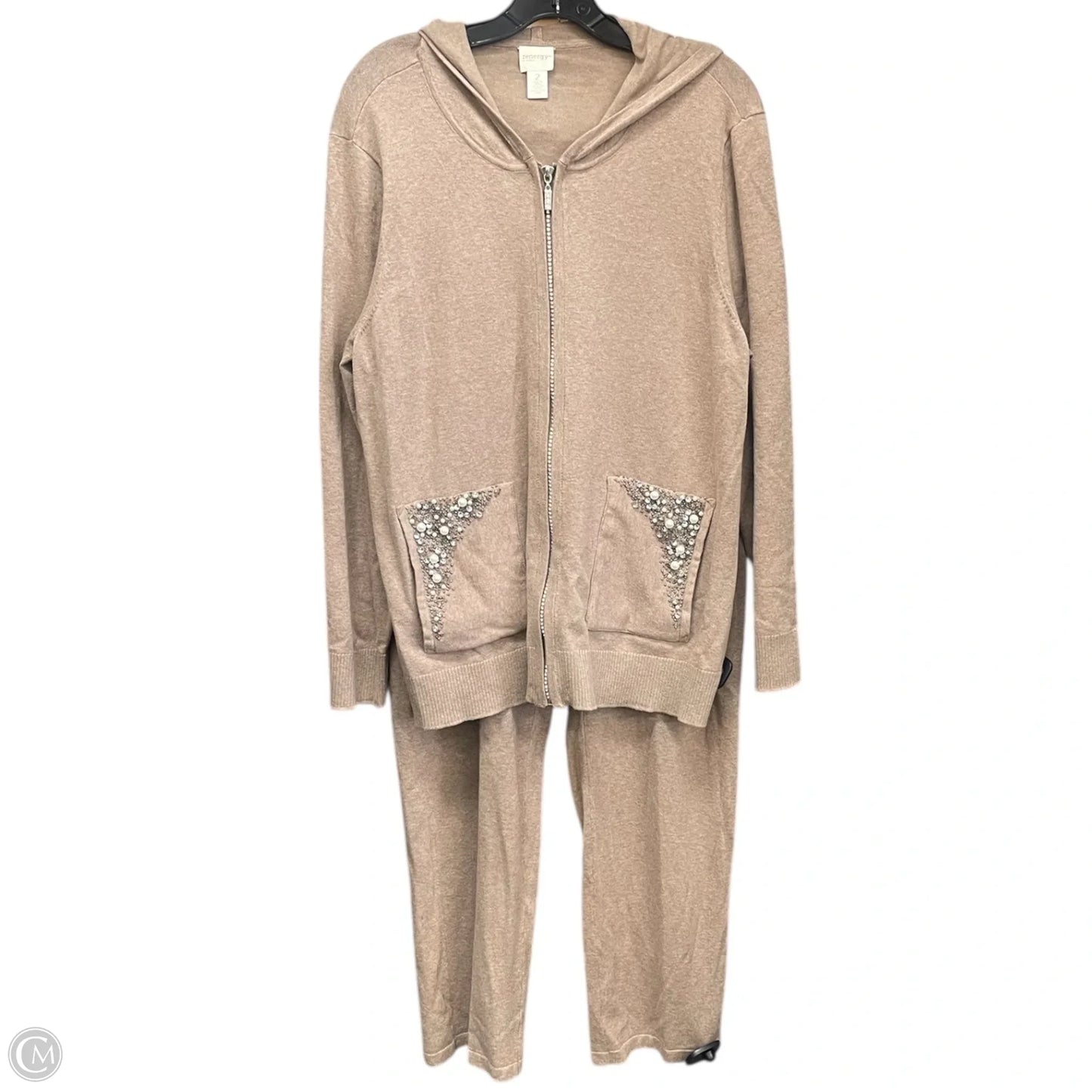 Pants Set 2pc By Chicos In Beige, Size: L