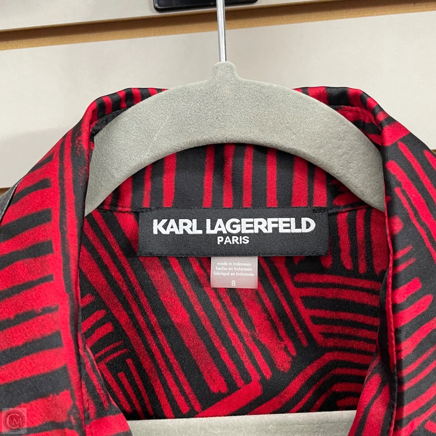 Dress Designer By Karl Lagerfeld In Black & Red, Size: 8