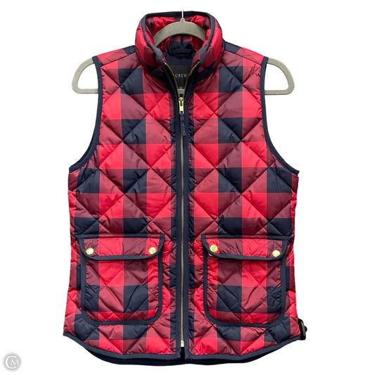 Vest Puffer & Quilted By J. Crew In Black & Red, Size: Xs