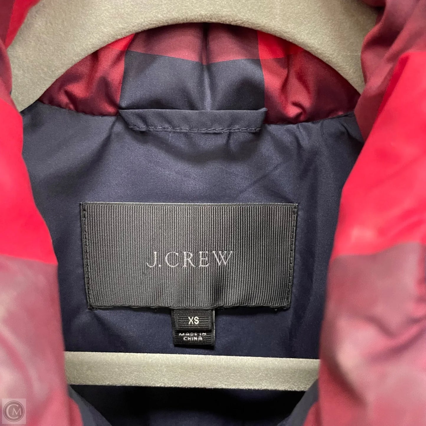 Vest Puffer & Quilted By J. Crew In Black & Red, Size: Xs