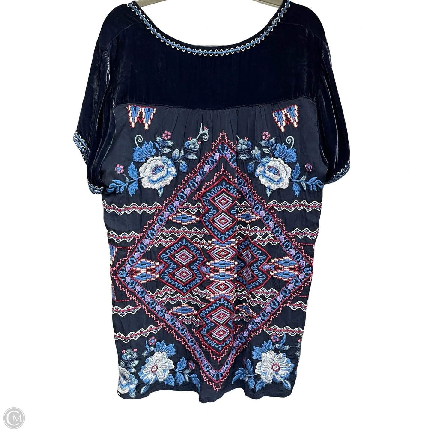 Top Short Sleeve By Johnny Was In Blue, Size: L