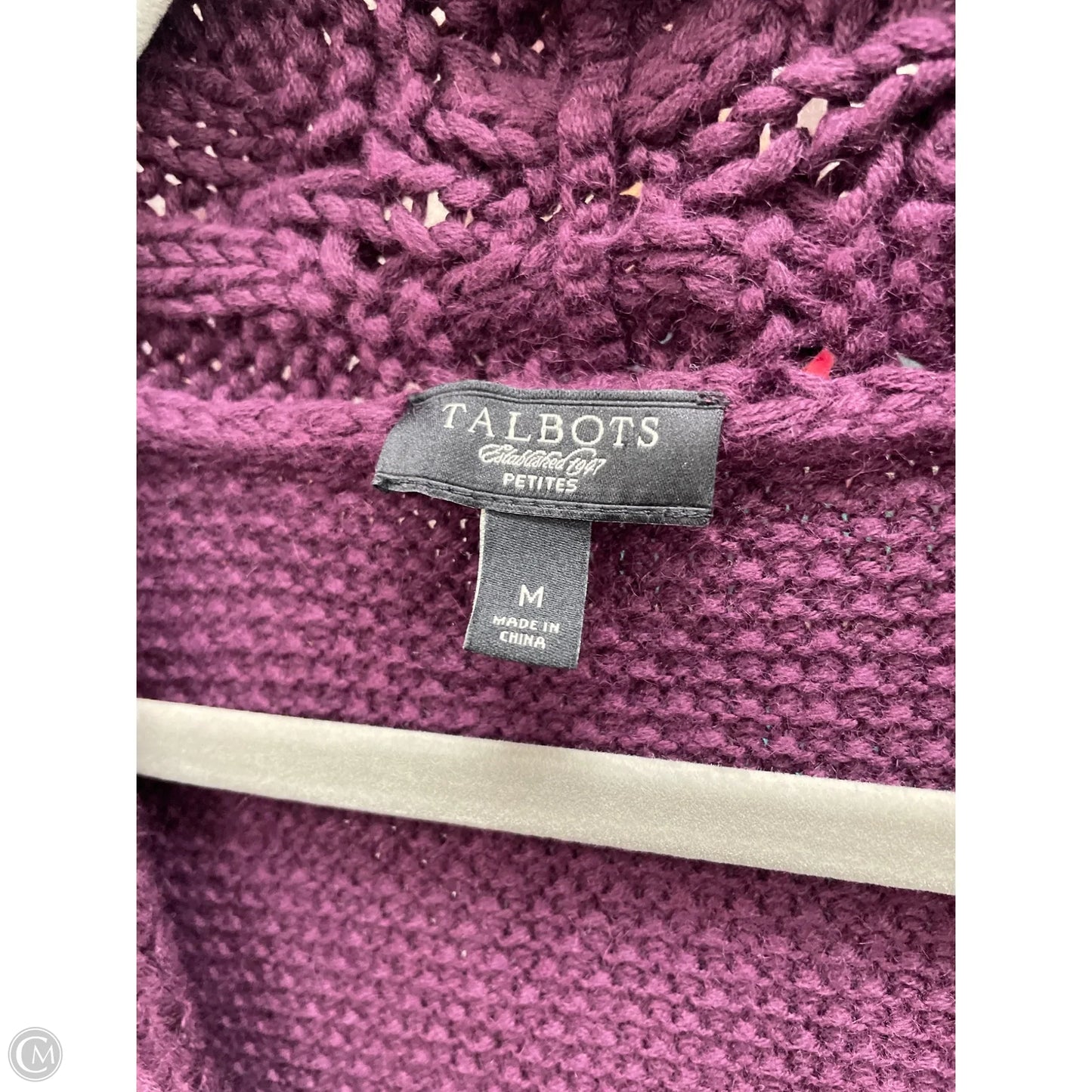 Sweater Cardigan By Talbots In Purple, Size: M