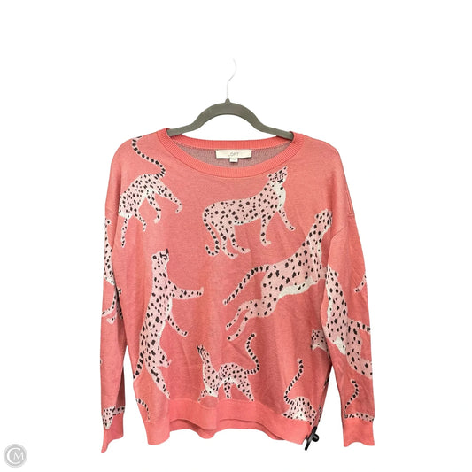 Sweatshirt Crewneck By Loft In Peach, Size: S