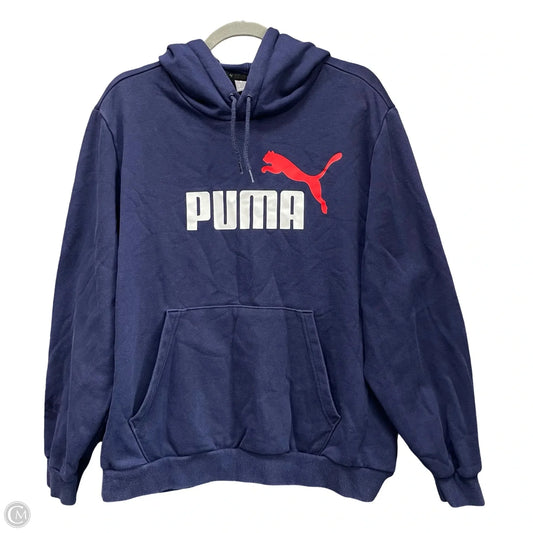 Sweatshirt Hoodie By Puma In Blue, Size: Xl