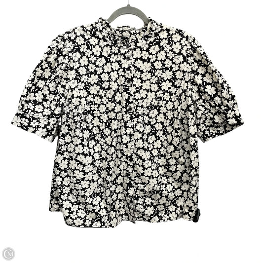 Top Short Sleeve By Who What Wear In Black & White, Size: 1x