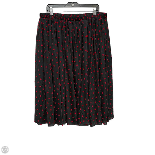 Skirt Midi By Clothes Mentor In Black & Red, Size: 18