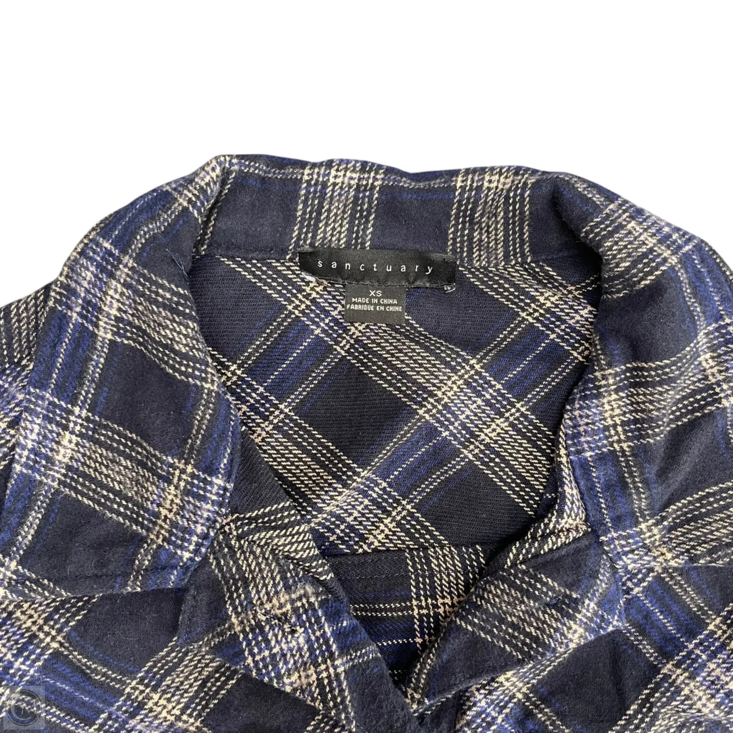 Jacket Shirt By Sanctuary In Blue & Cream, Size: Xs