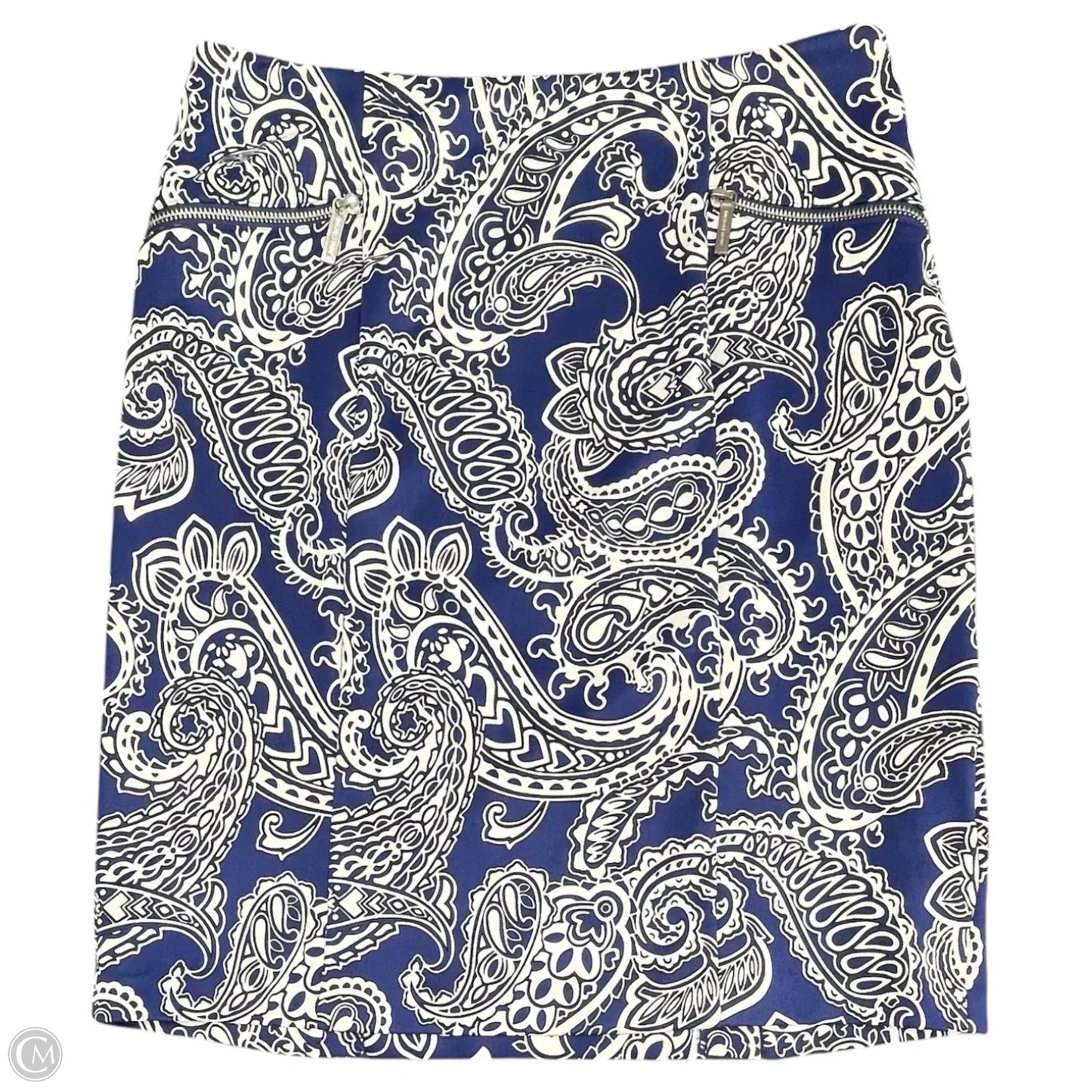 Skirt Mini & Short By Michael By Michael Kors In Blue & White, Size: 10