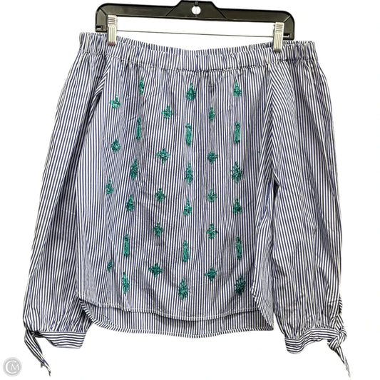 Top Long Sleeve By J. Crew In Blue & White, Size: 0