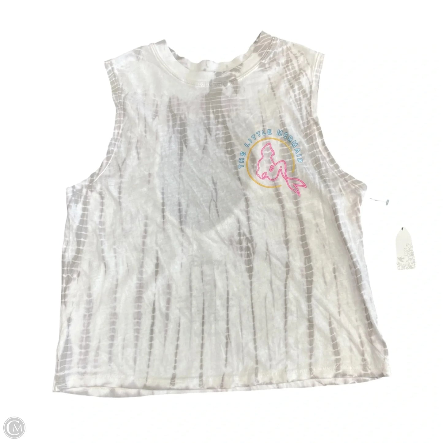 Tank Top By Disney In Grey & White, Size: M