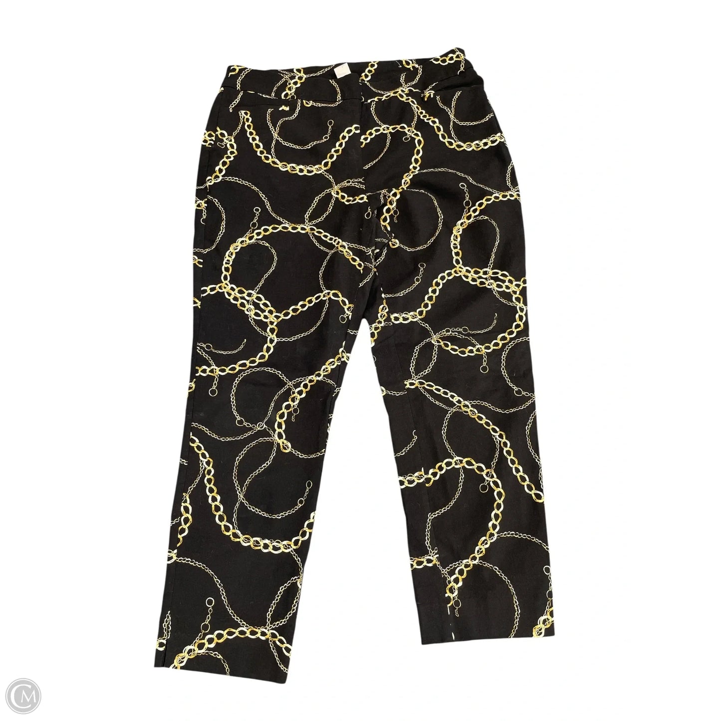 Pants Leggings By Chicos In Black & Gold, Size: 14