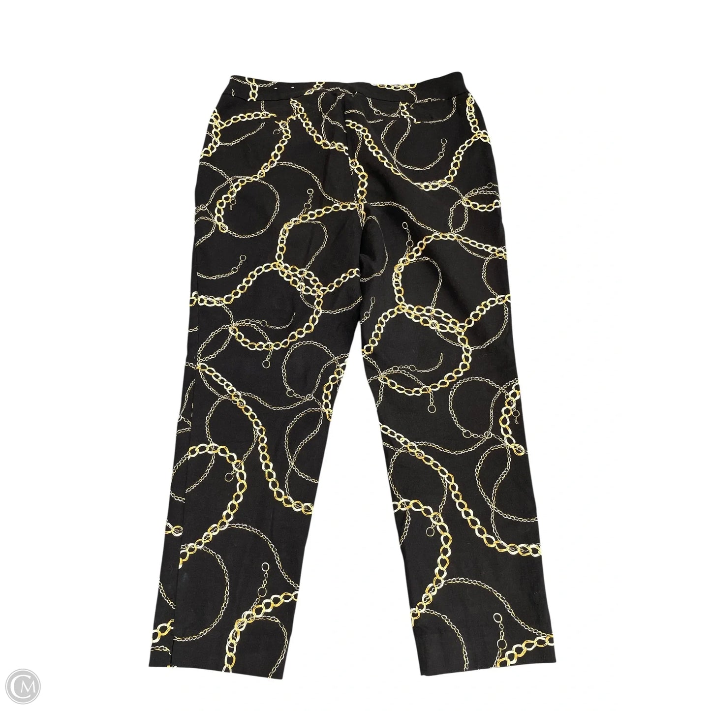 Pants Leggings By Chicos In Black & Gold, Size: 14