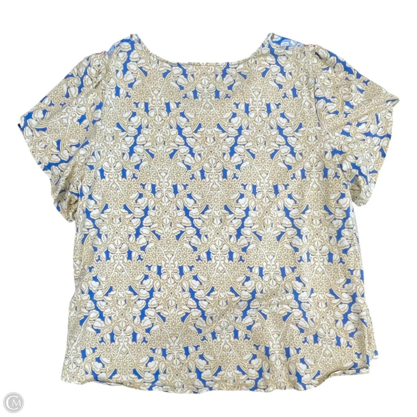 Top Short Sleeve By Ruby Rd In Blue & Cream, Size: 3x