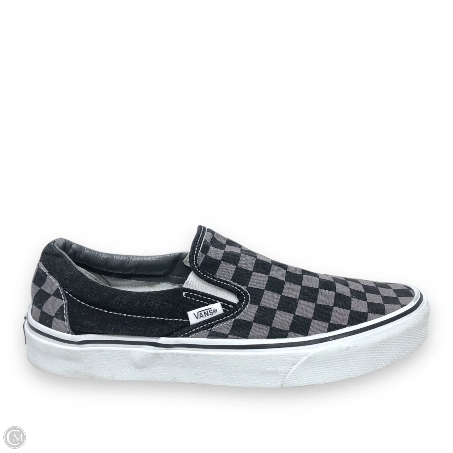 Shoes Flats By Vans In Black & Grey, Size: 10.5