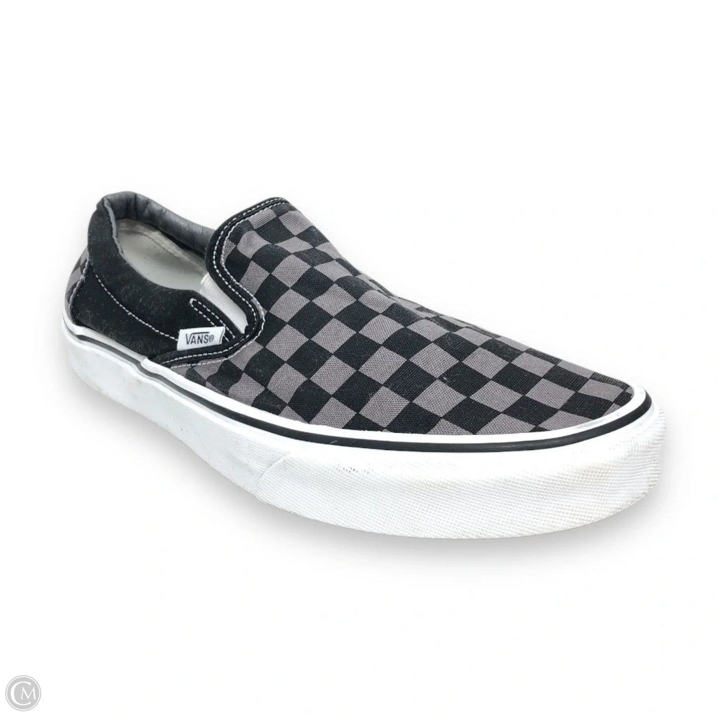 Shoes Flats By Vans In Black & Grey, Size: 10.5