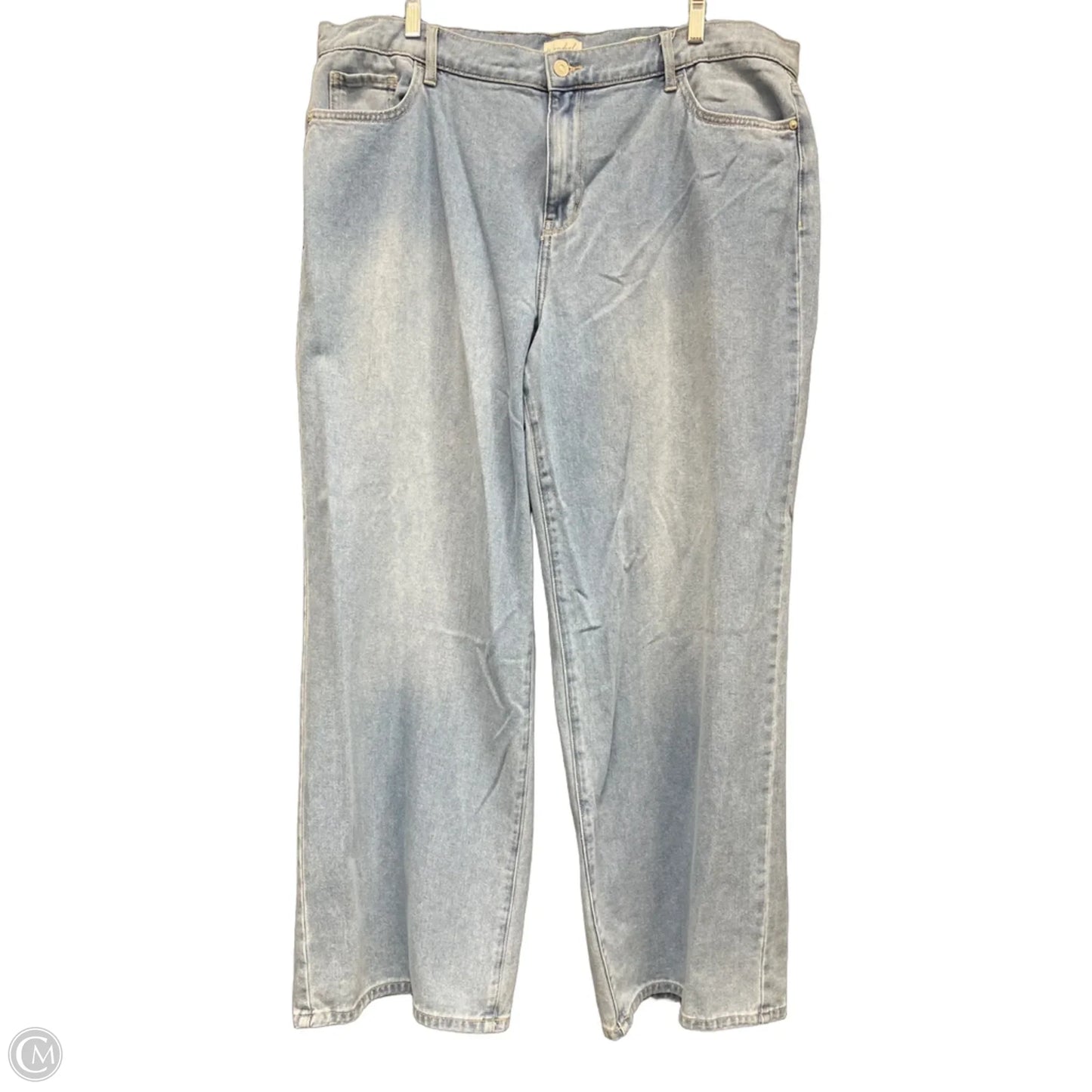 Jeans Wide Leg By Wonderly In Blue Denim, Size: 18