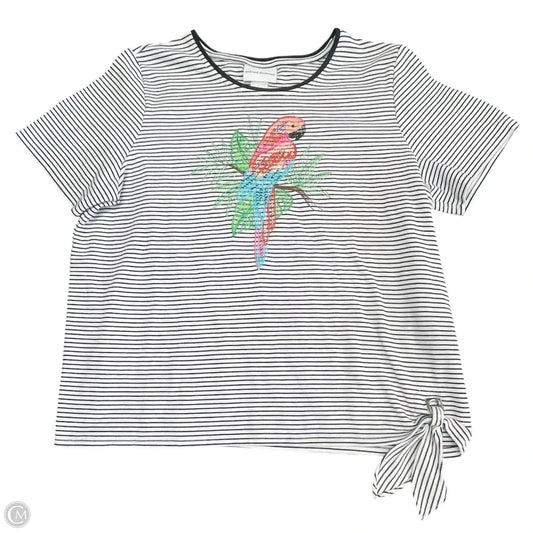 Top Short Sleeve By Alfred Dunner In Black & White, Size: L