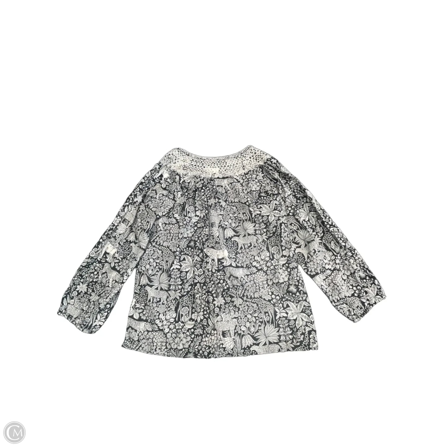 Top Long Sleeve By Talbots In Black & White, Size: L