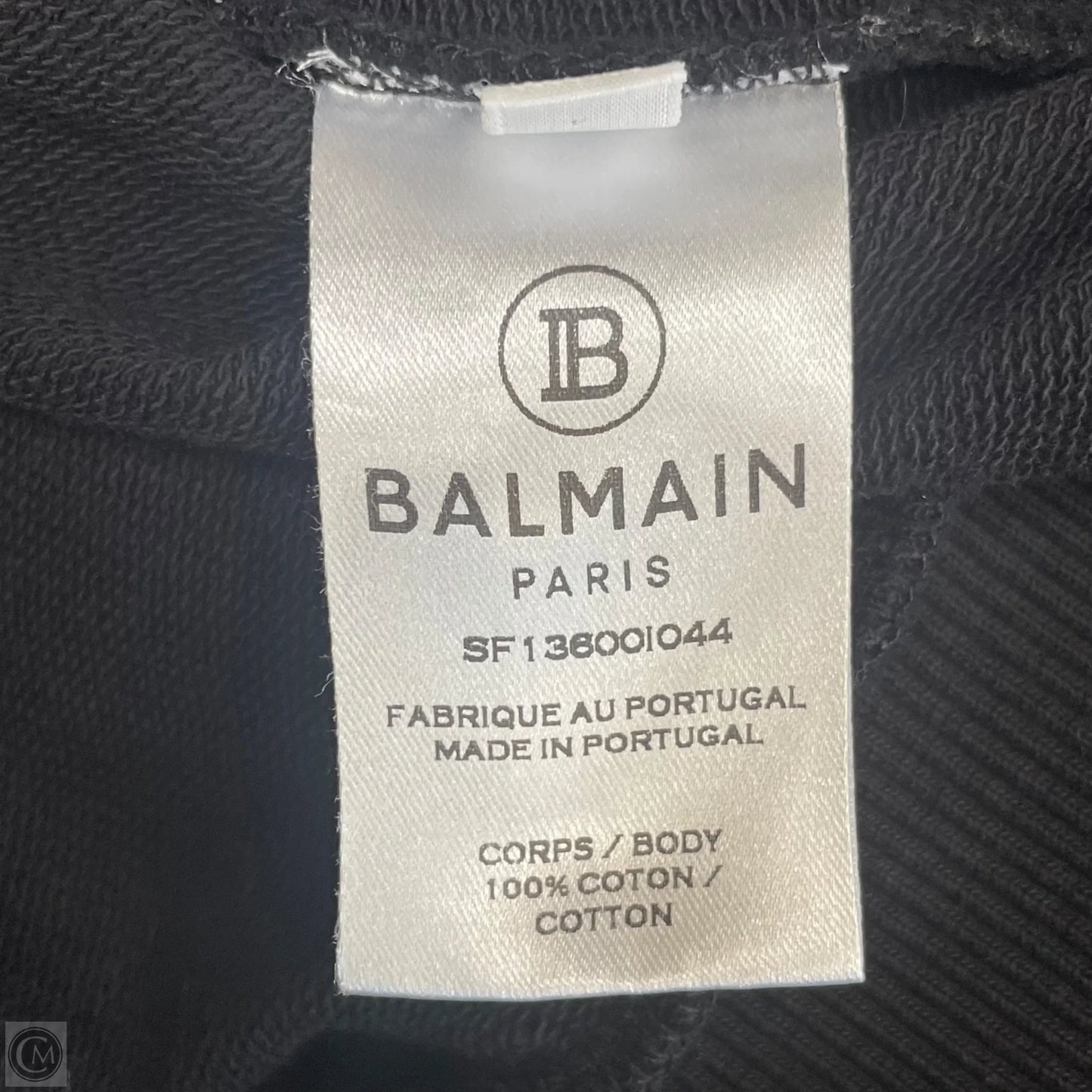 Sweatshirt Luxury Designer By Balmain In Black & White, Size: S