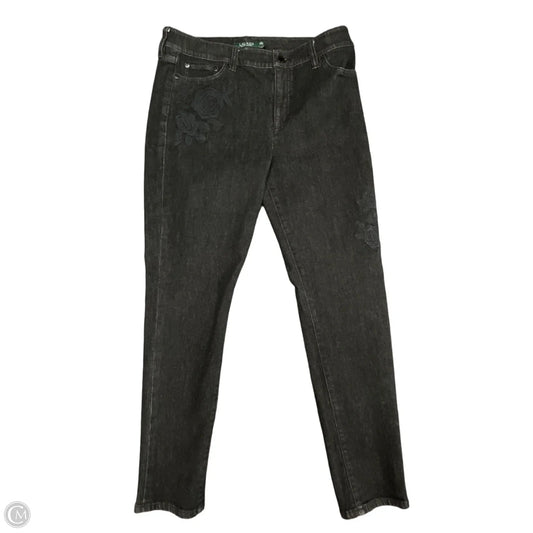 Jeans Skinny By Lauren By Ralph Lauren In Black Denim, Size: 12