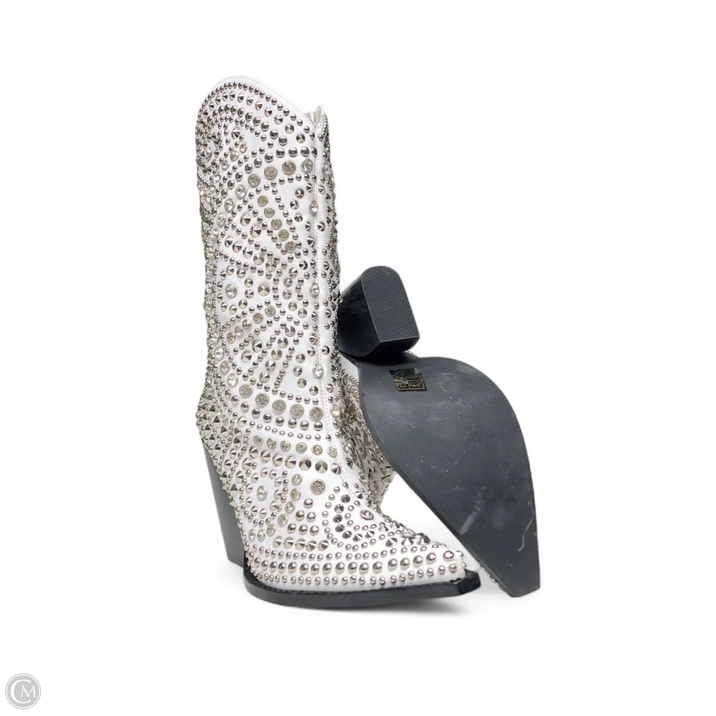 Boots Western By Jeffrey Campbell In Silver & White, Size: 7