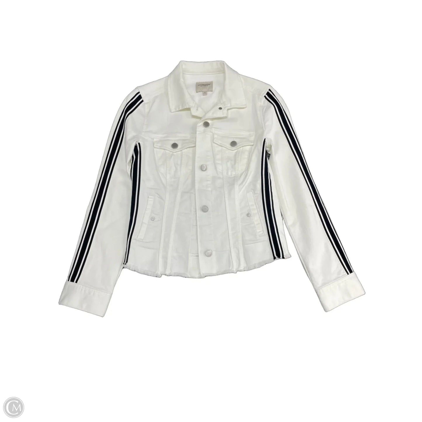 Jacket Denim By Liverpool In White Denim, Size: Xs