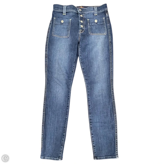 Jeans Skinny By 7 For All Mankind In Blue Denim, Size: 8