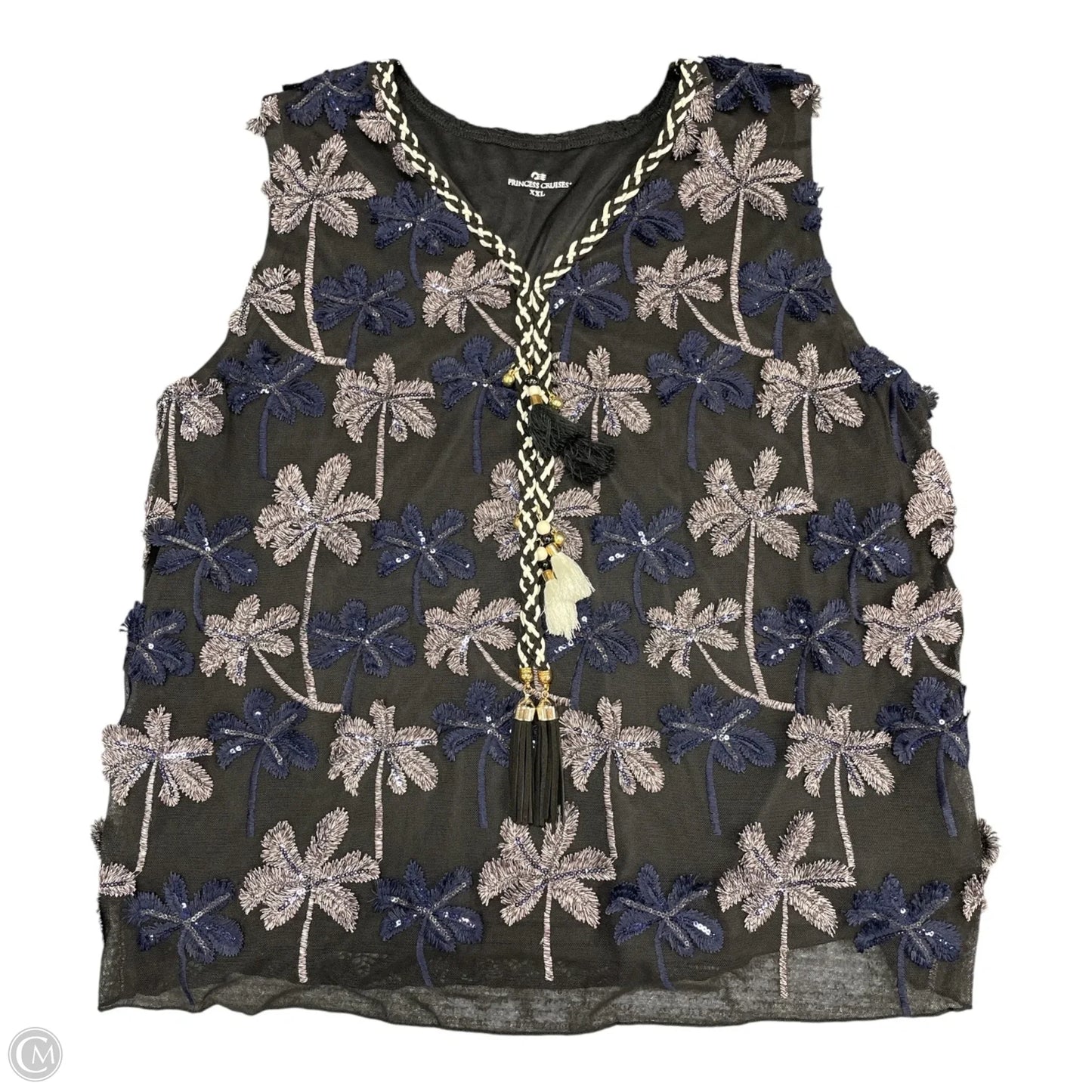 Top Sleeveless By Clothes Mentor In Black & Blue, Size: Xxl