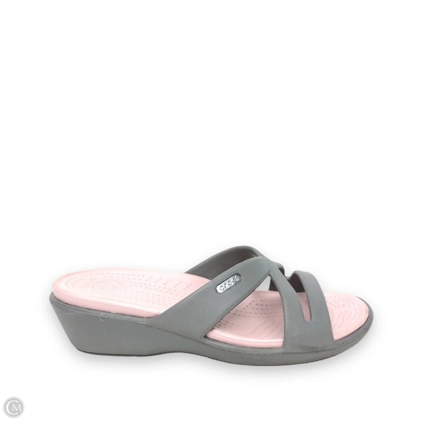 Sandals Flats By Crocs In Grey, Size: 7