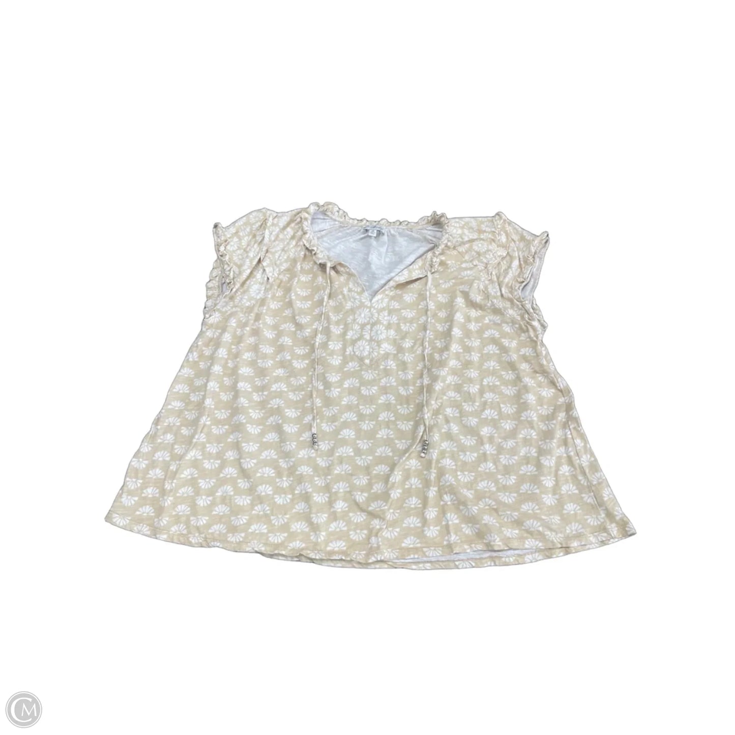 Top Short Sleeve By Wonderly In Cream, Size: 2x