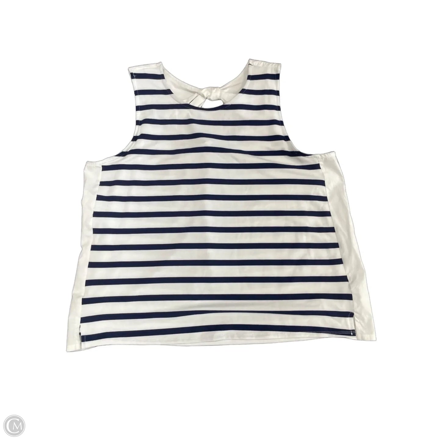 Top Sleeveless By Crown And Ivy In Blue & White, Size: Xxl