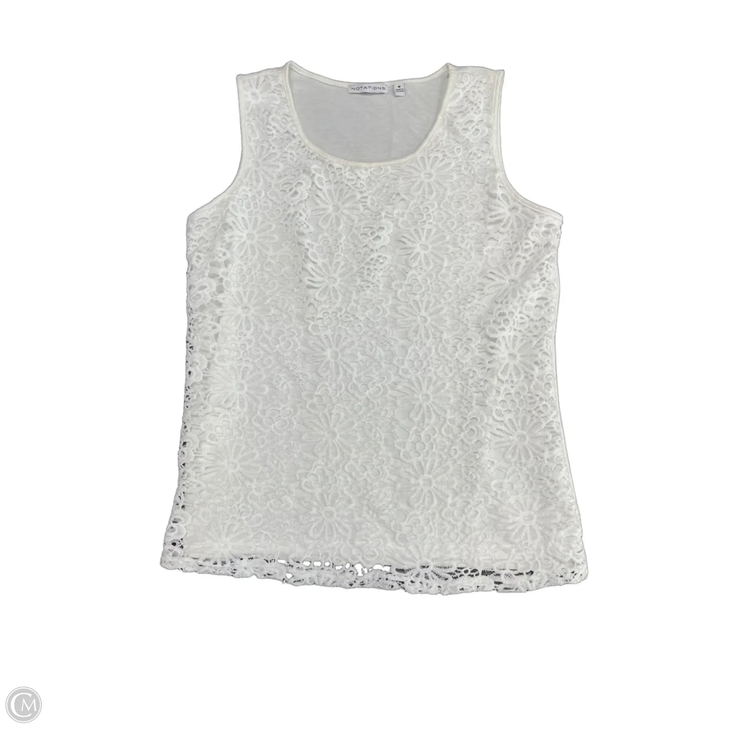 Top Sleeveless By Notations In White, Size: M