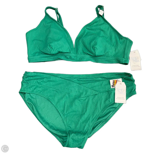 Swimsuit 2pc By Time And Tru In Green, Size: 3x